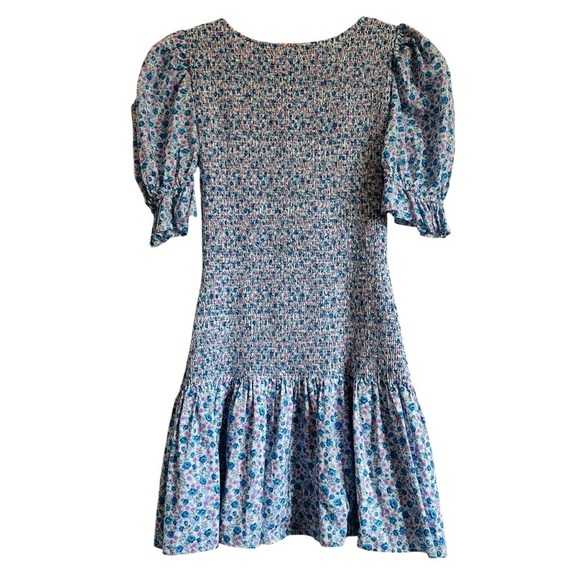 LOVESHACKFANCY LUPPA SMOCKED FLORAL MINI DRESS SIZE MEDIUM - Picture 6 of 15